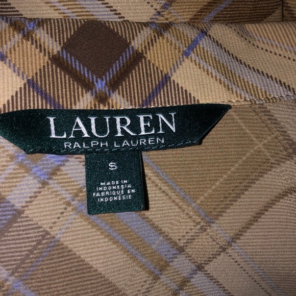 Lauren Ralph Lauren Plaid Wrap Blouse Small - Picture 7 of 9